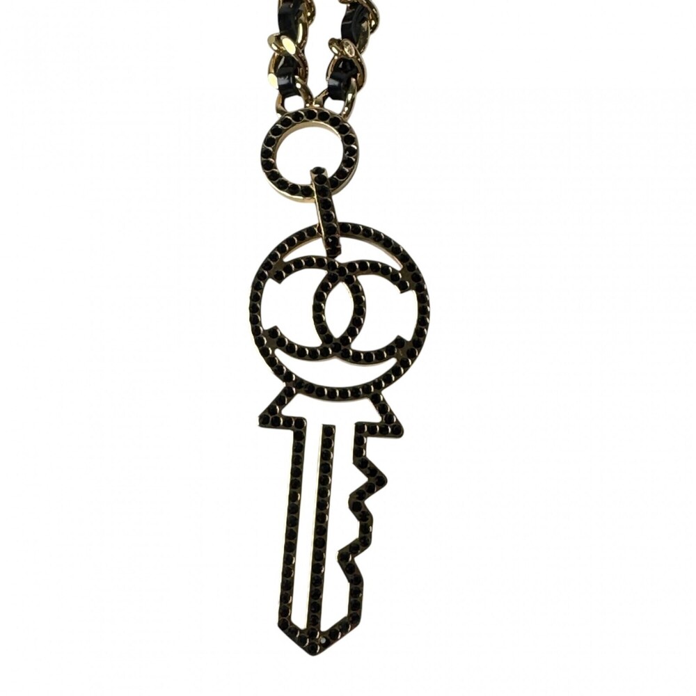 CHANEL Black Logo Necklace